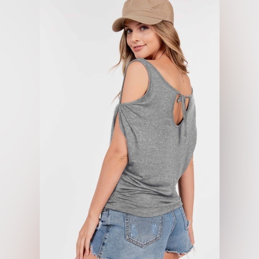 Brush Your Cold Shoulder Off - Heather Grey